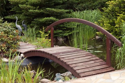 Holzbrücke in Chinesischem Garten